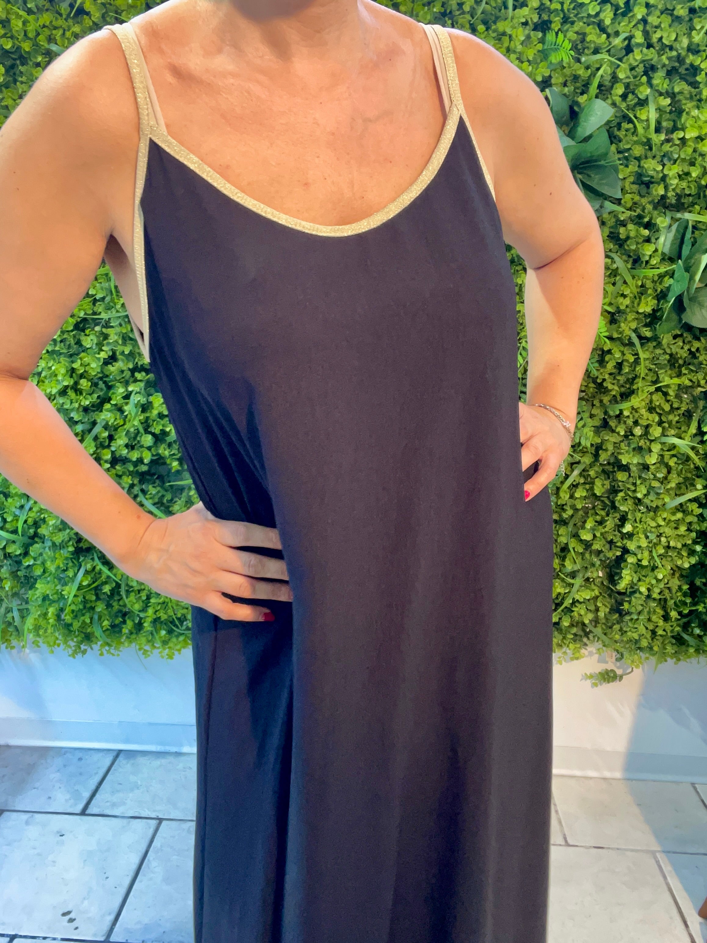 Abito Bordino Lurex Lungo