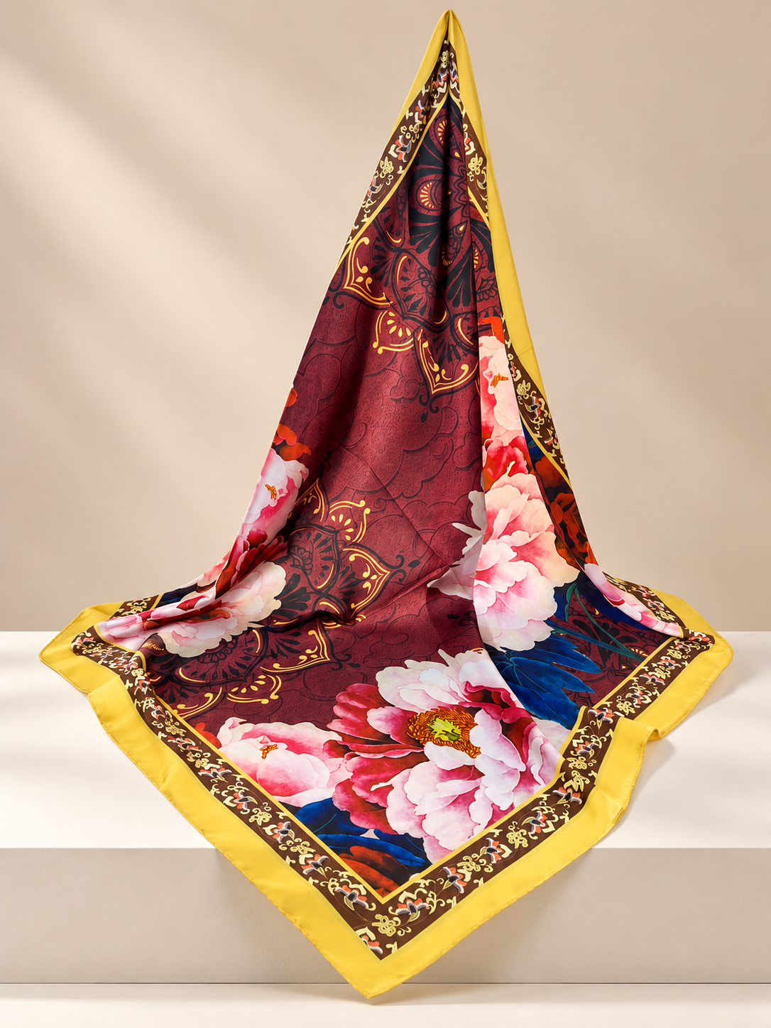 Foulard con Fiori Giallo