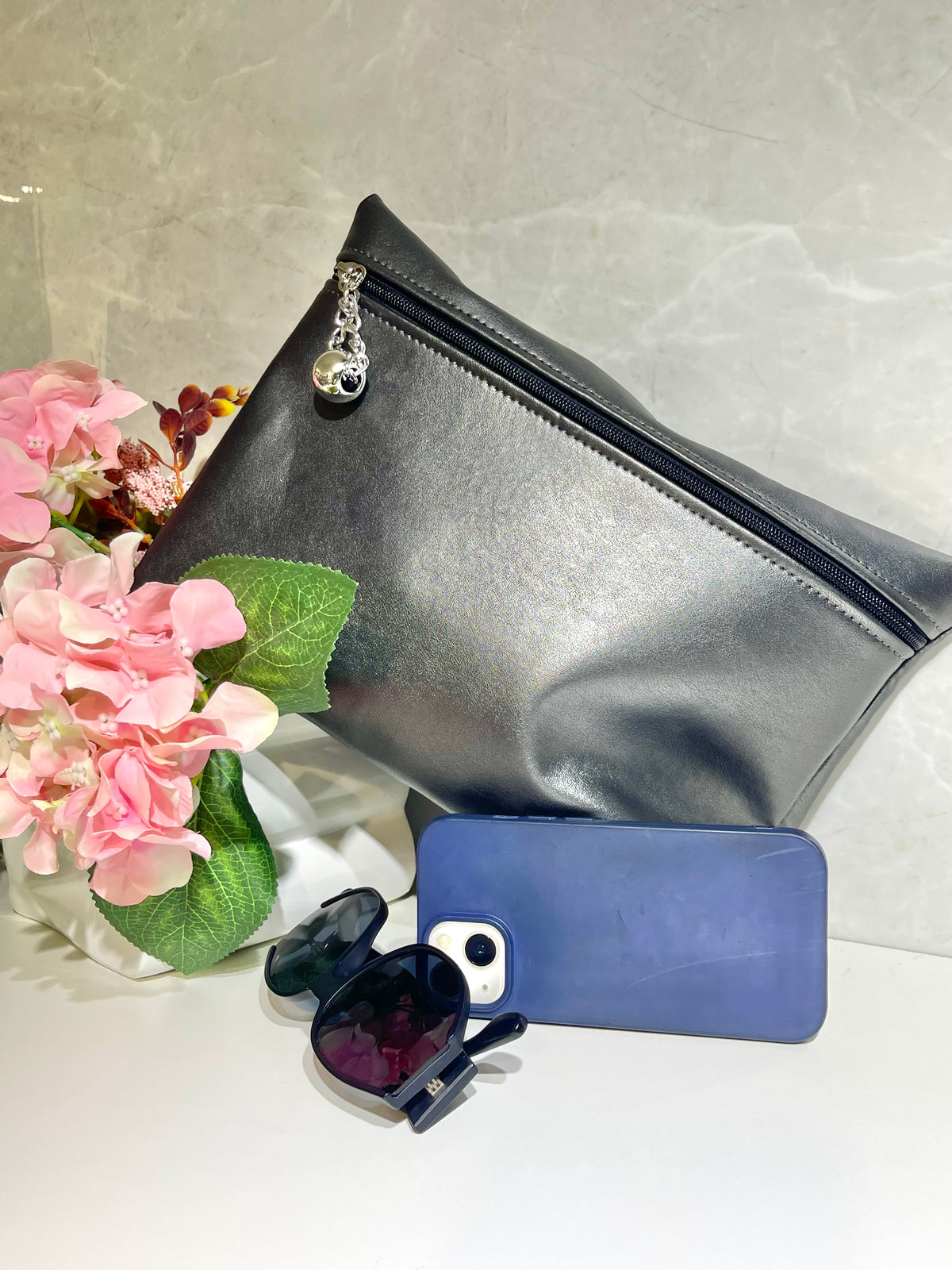 Pochette Grande Grigio Laminato