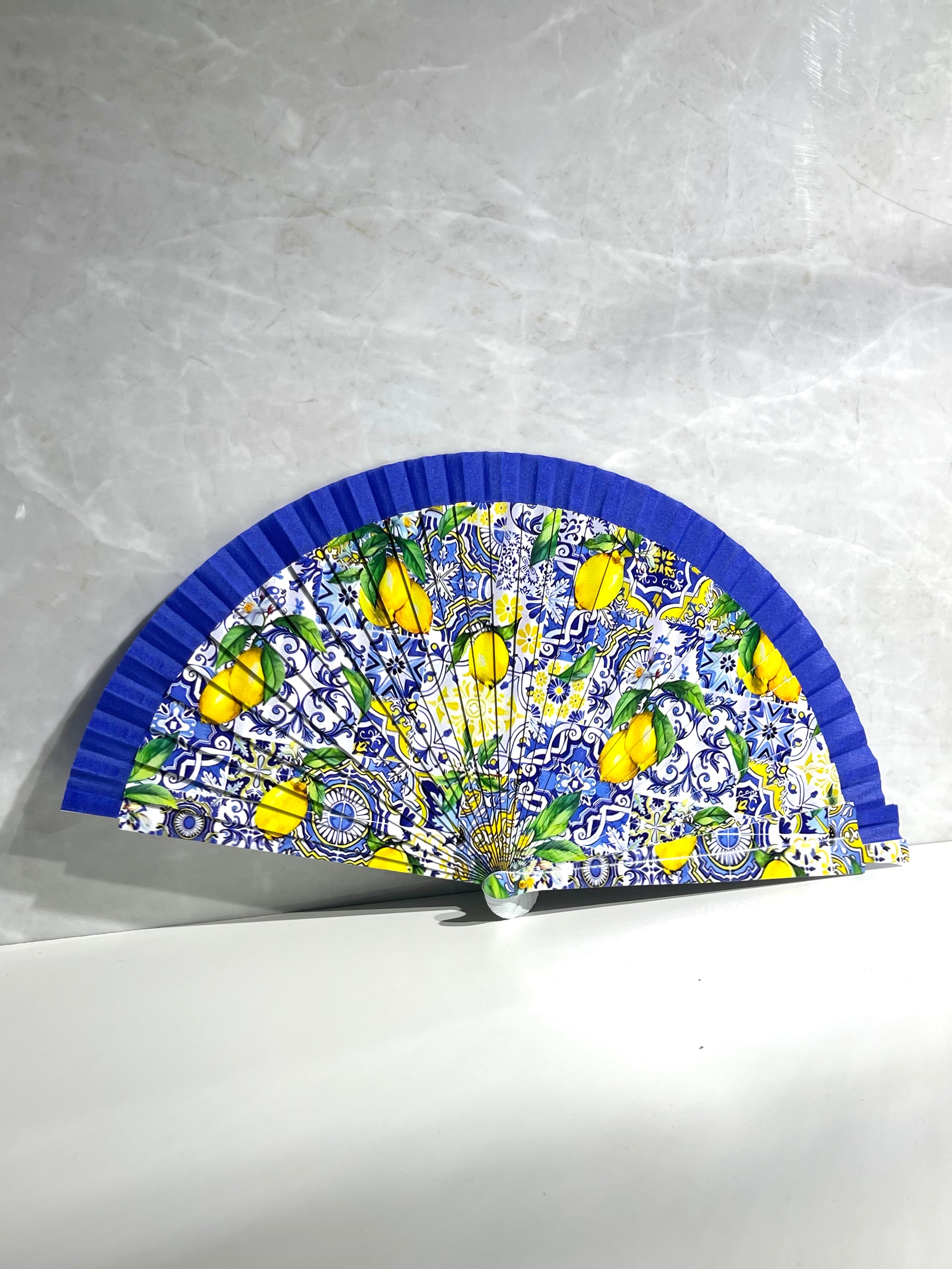 Ventaglio Maiolica Limoni Blu