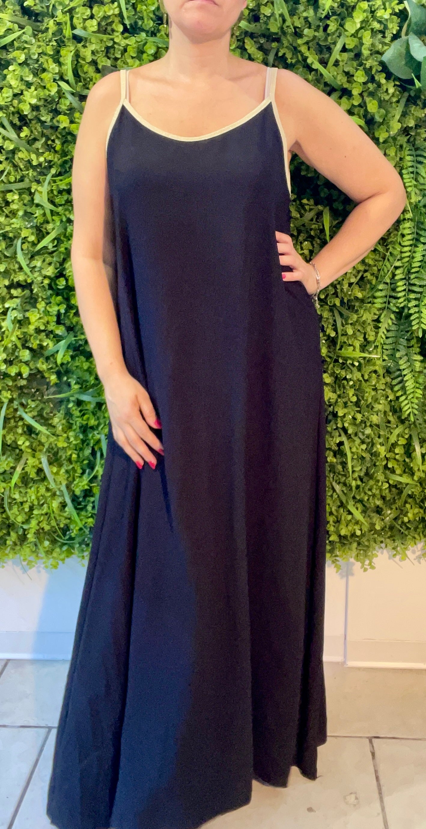Abito Bordino Lurex Lungo