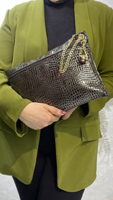 Pochette Grande da Polso Brown & Gold