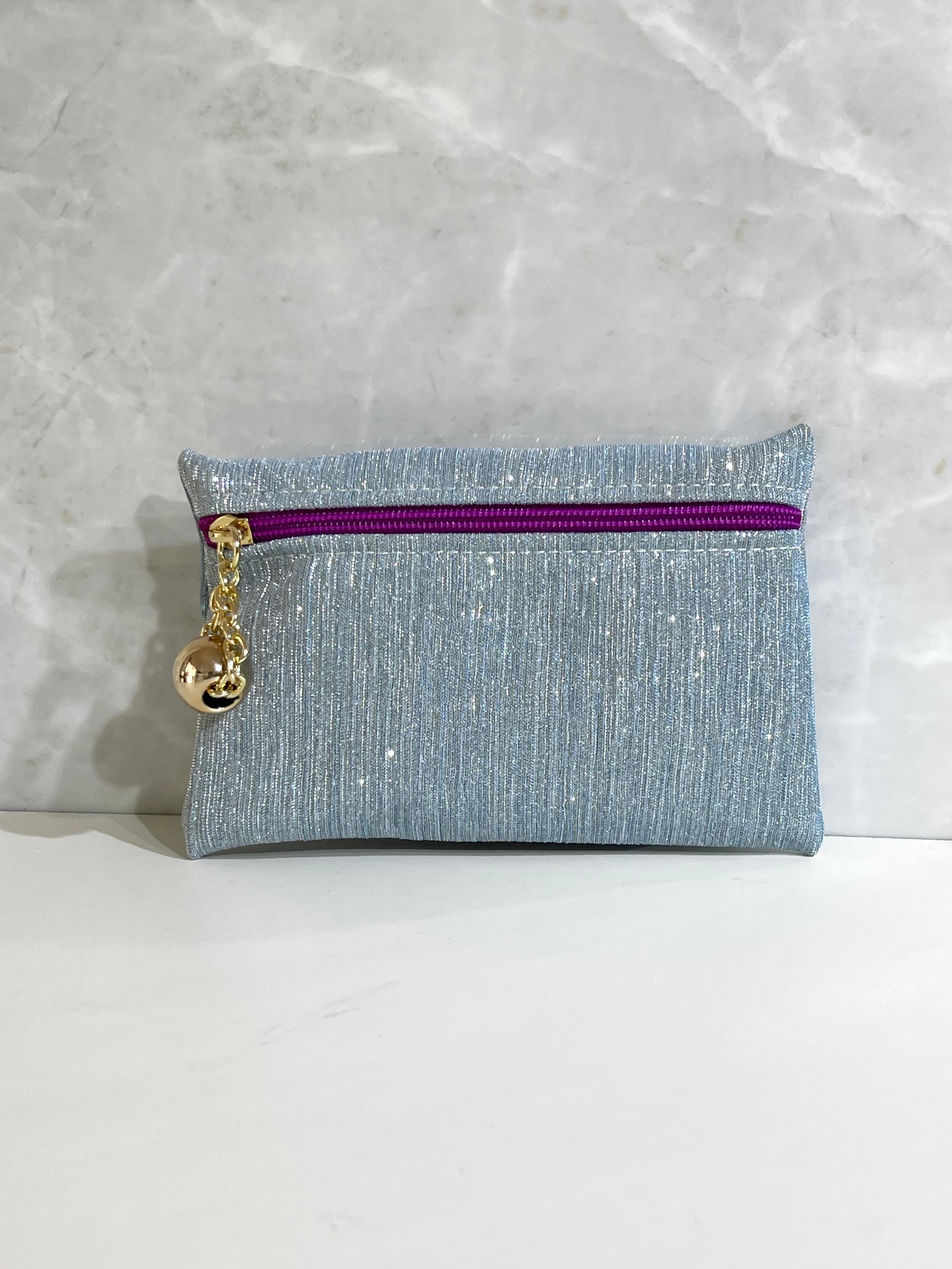 Bustina Piccola Lurex Celeste