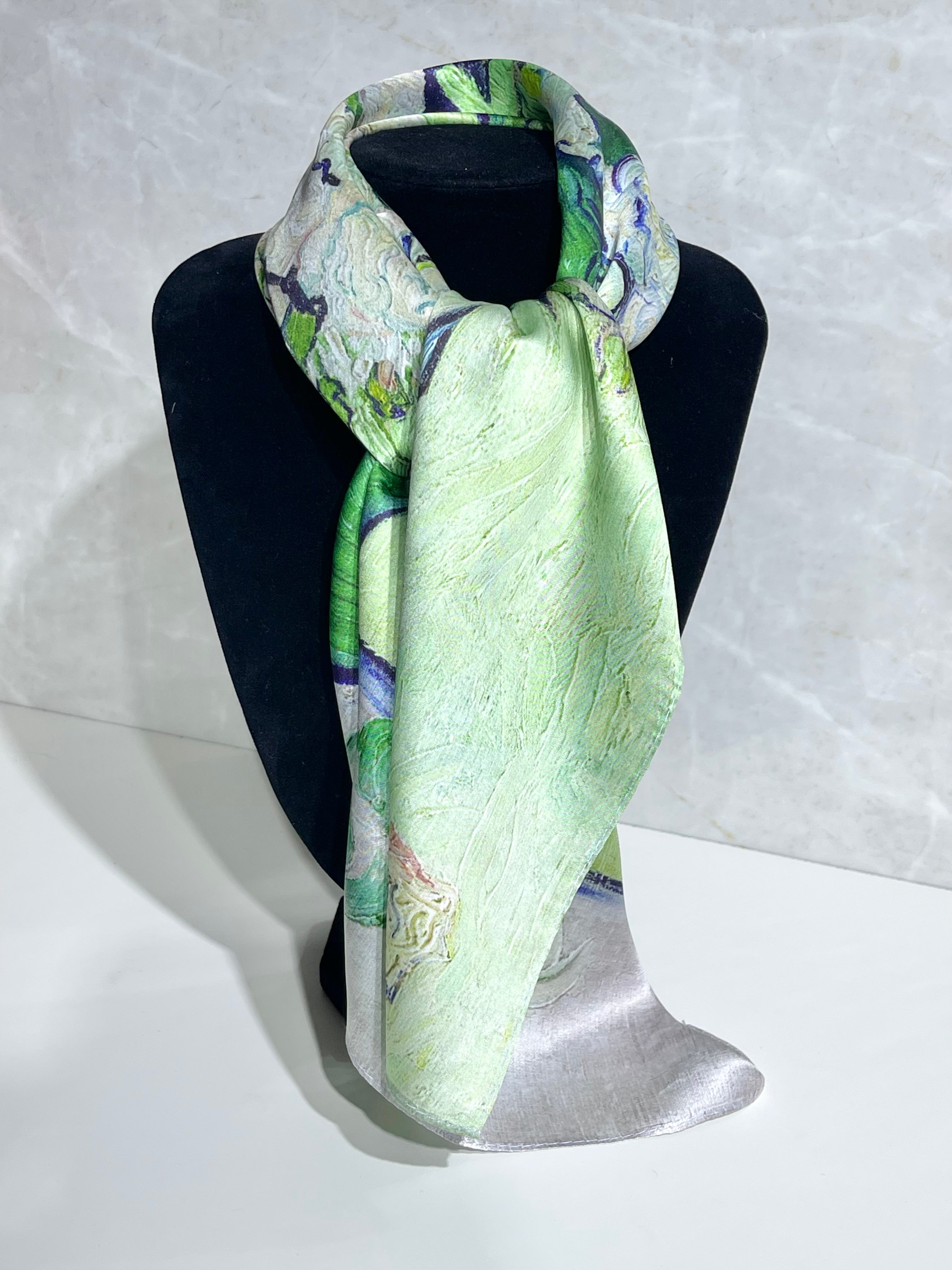 Foulard Verde Fiorito