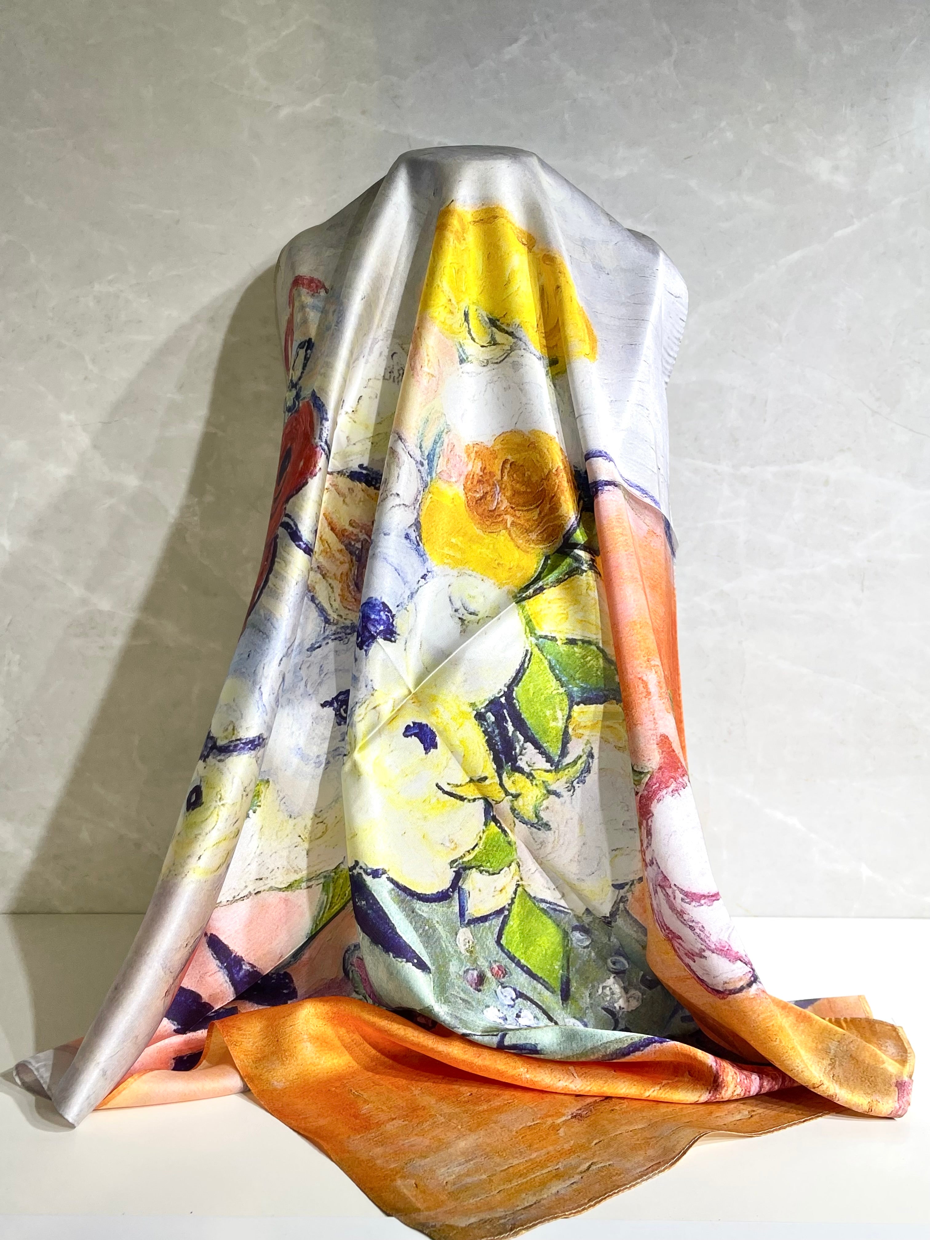 Foulard  Fiori Arancio