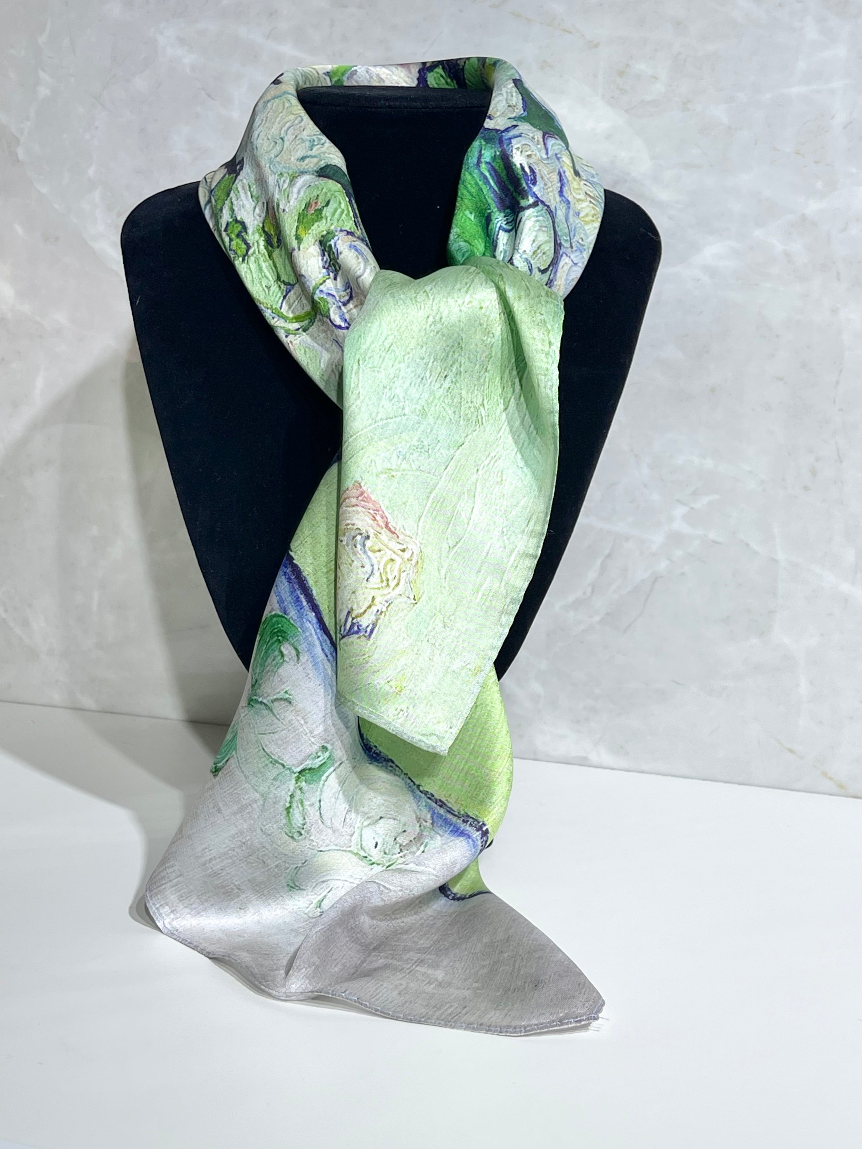 Foulard Verde Fiorito